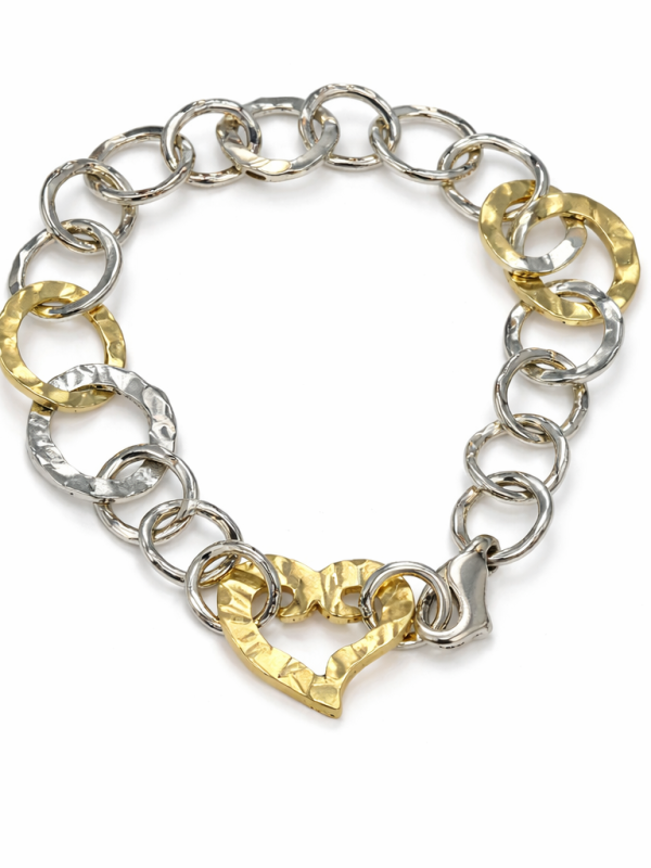 Nordic Heart Beat Armband guld & silver