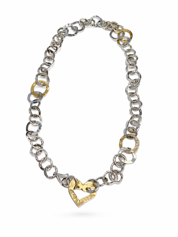 Nordic Heart Beat Halsband guld & silver
